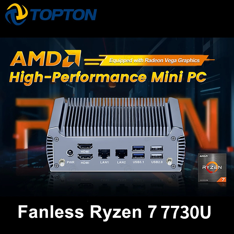Pc Gaming Ryzen - Topton FU02 Fanless Mini PC AMD