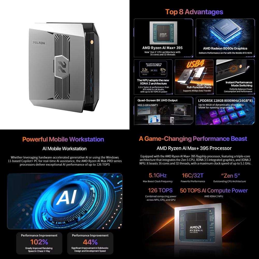 Pc Gaming Desktop - OpenClaw Ryzen AI Max+ 395 Mini