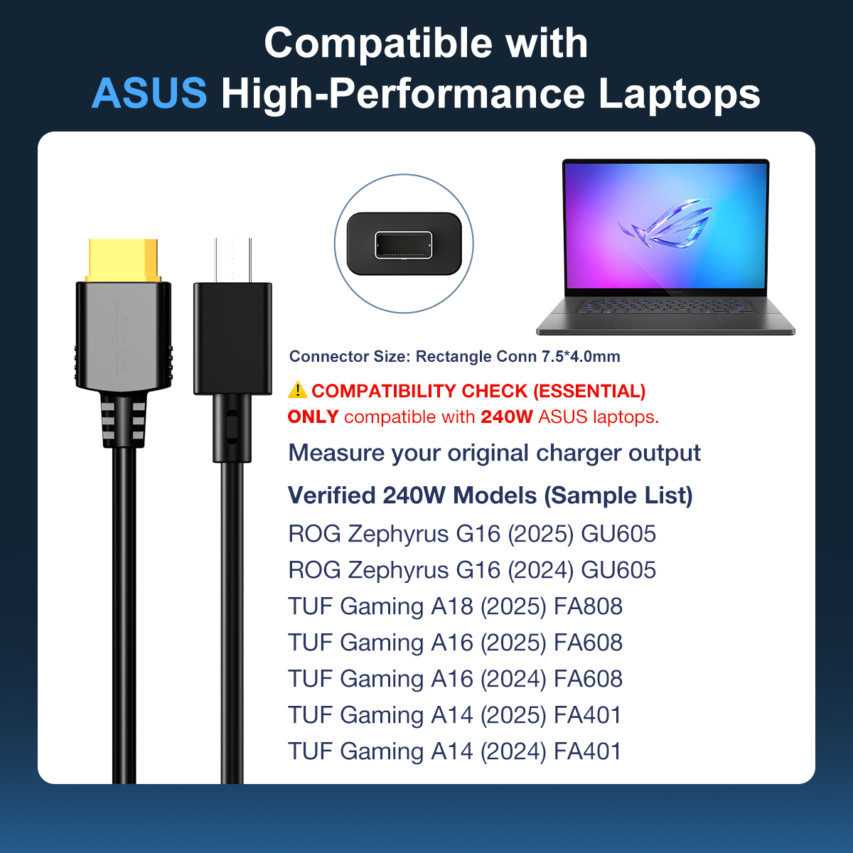 240W GaN Laptop Charger For AS - Pc Gaming Rog recension och pris