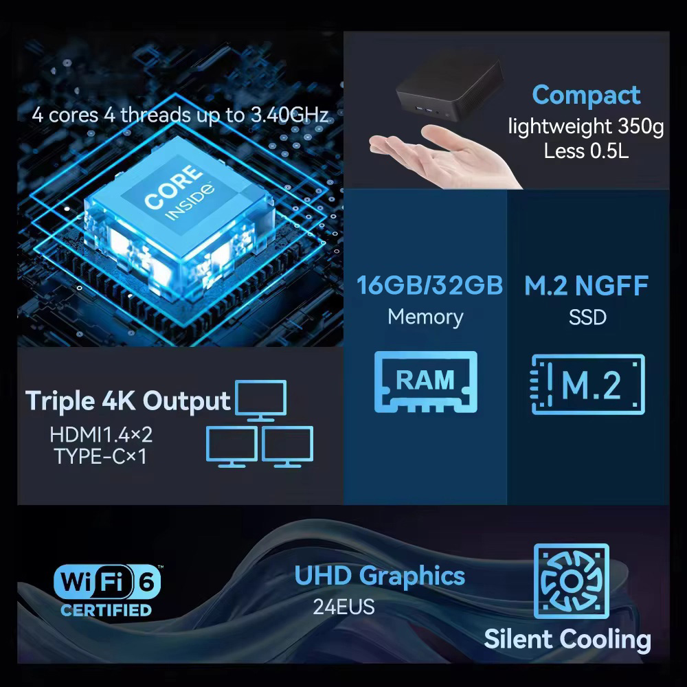 2026 Intel N150 Mini PC Protab - Pc Gaming Ram 32Gb recension och pris