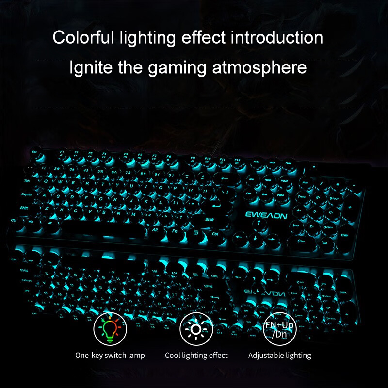 EWEADN Typewriter Gaming Keybo - Pc Gaming Keyboard recension och pris