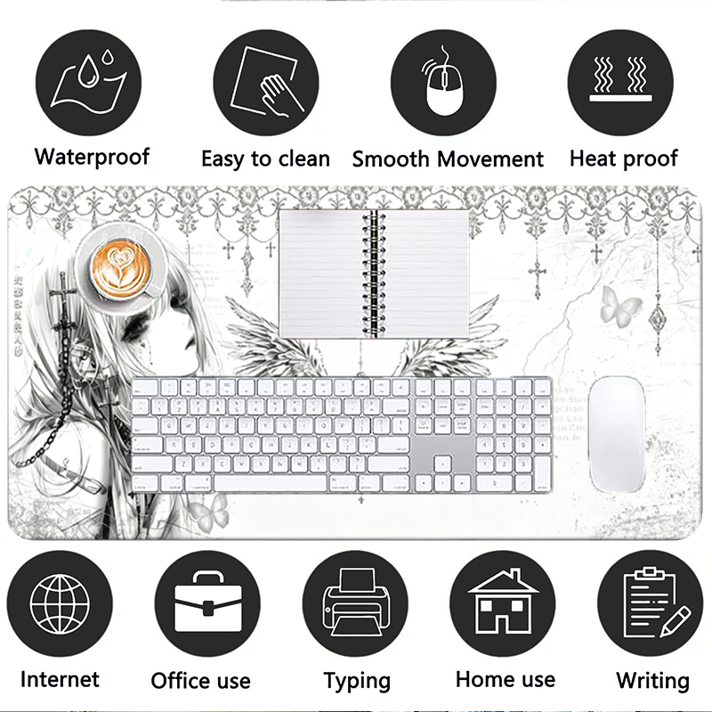Leather Mousepad Black White A - Pc Gaming Keyboard recension och pris