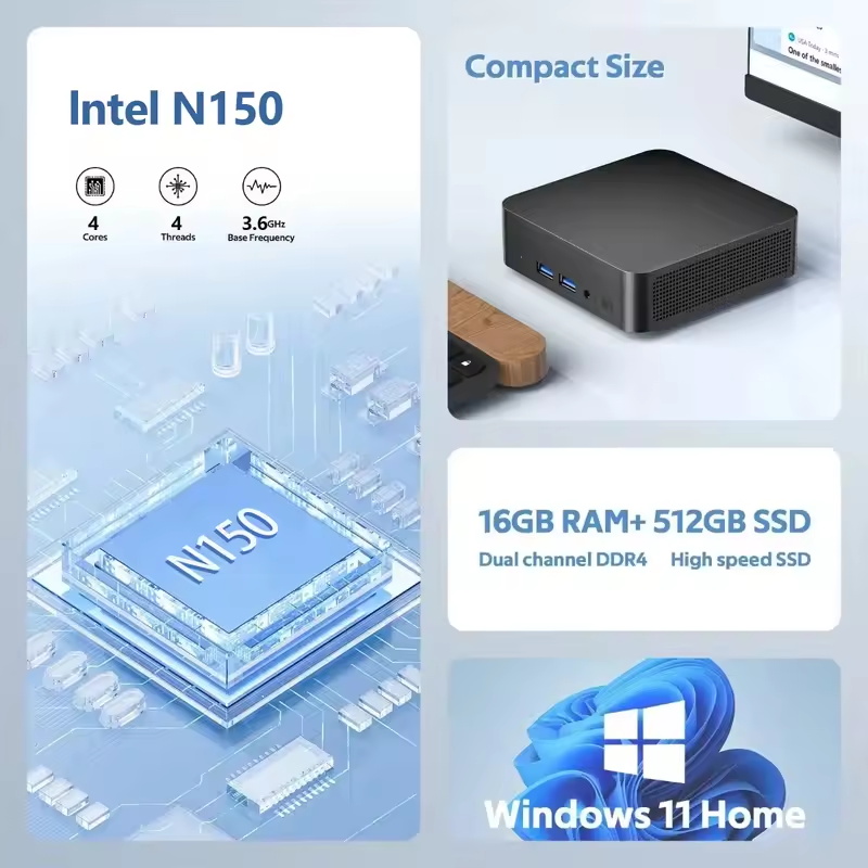 2026 Intel N150 Mini PC Portab - Pc Gaming Ram 32Gb recension och pris
